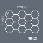 Hexagon LED Ceiling Light for Barbershop and Garage Hair Salon