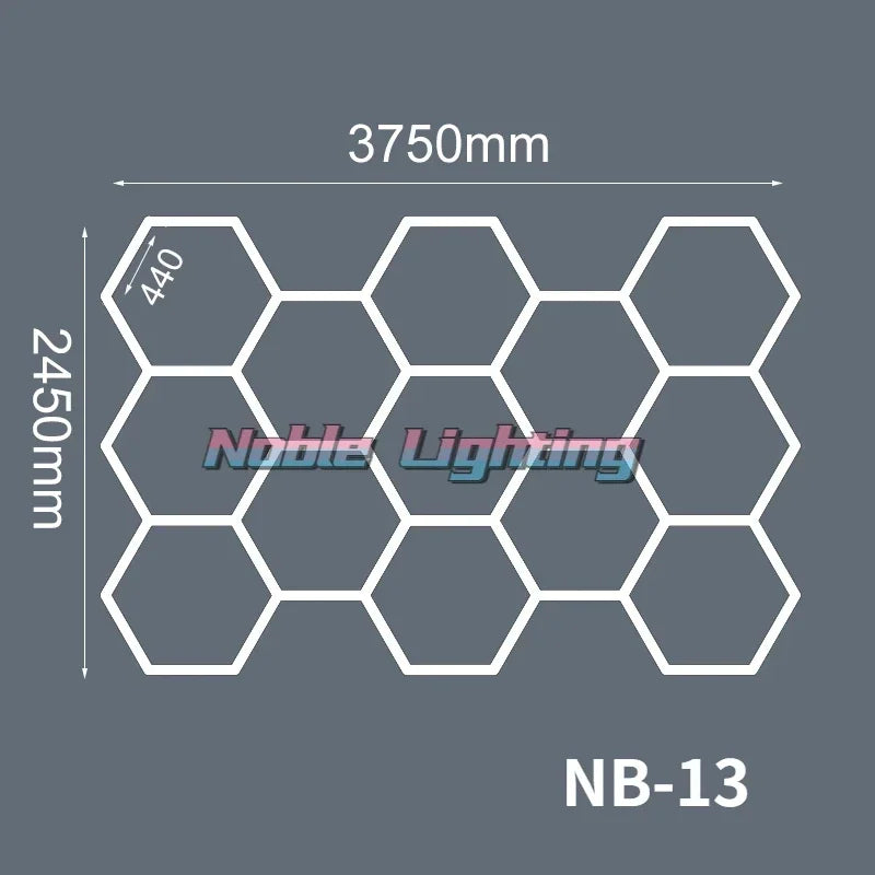 Honeycomb Hexagon LED Ceiling Light for Hair Salon & Auto Detailing