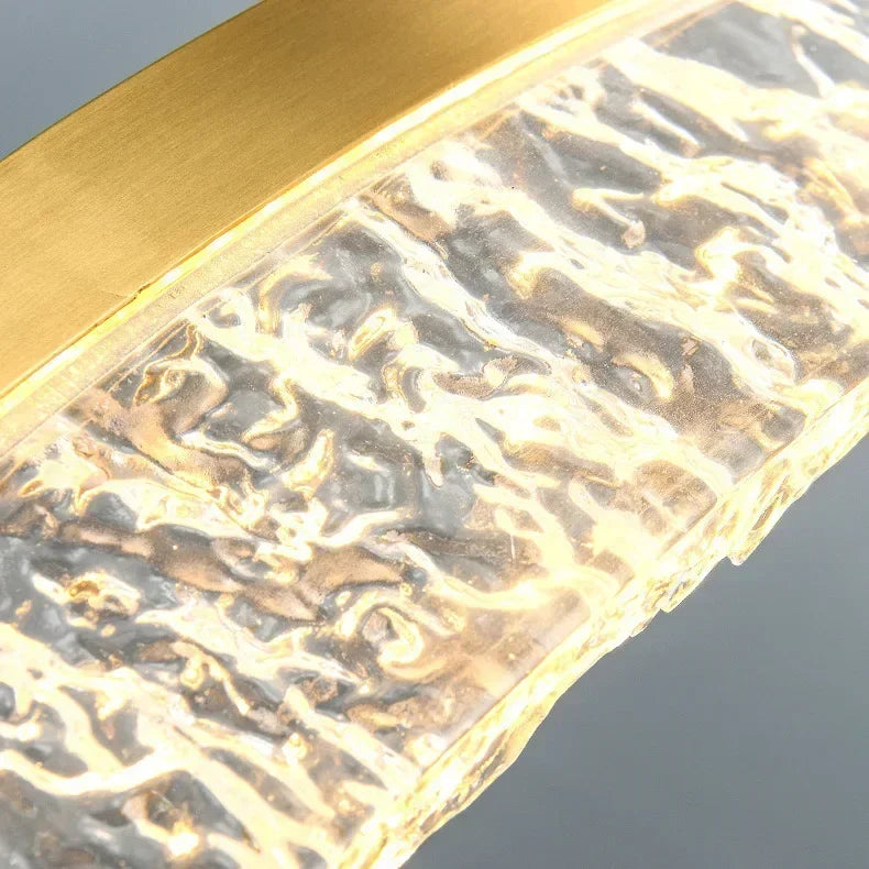 Modern LED Golden Round Chandelier Living Room Luxury Ring Lighting