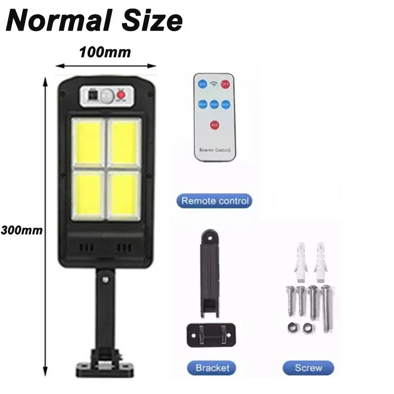 Solar Outdoor Street Light: 3 Modes, Motion Sensor, Remote Control - Waterproof Design