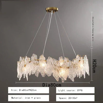 Wavy Copper Chandelier: Light Luxury for Living Room, Study, Bedroom
