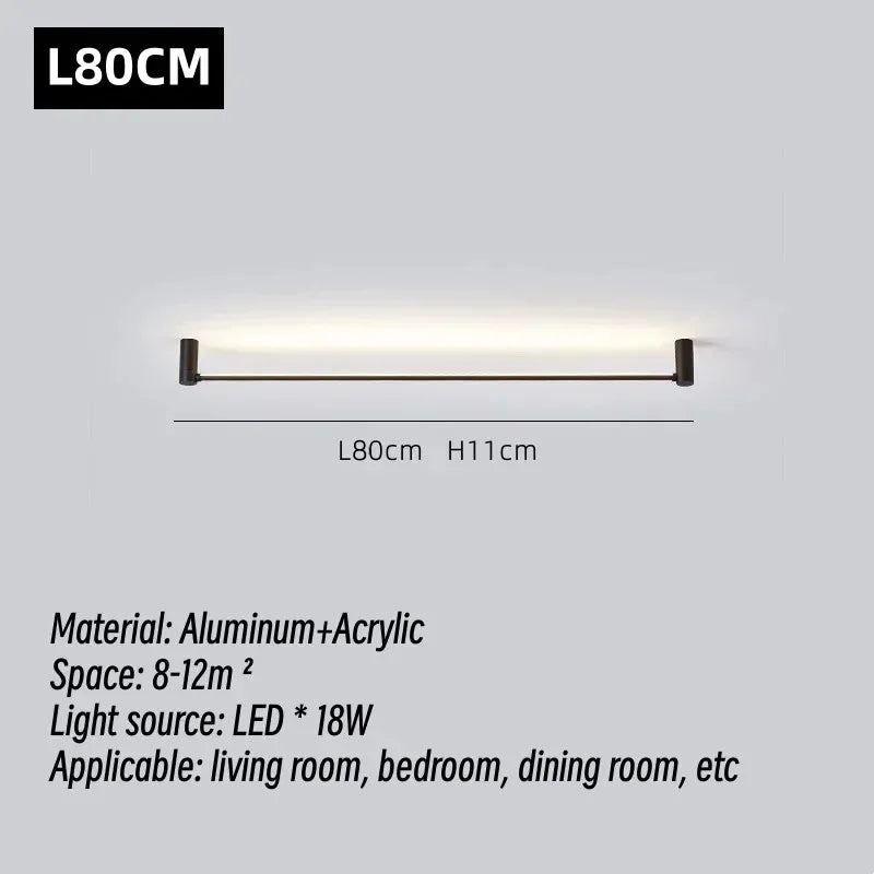 LED Strip Wall Lamp for Living Room Bedroom Ceiling, Modern Minimalist Atmosphere