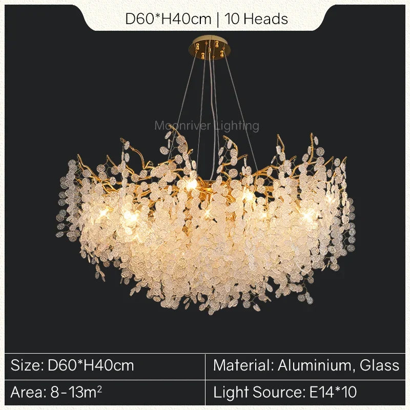 Gold Tree Branch Chandelier: Elegant European Style Pendant Light for Home Decor