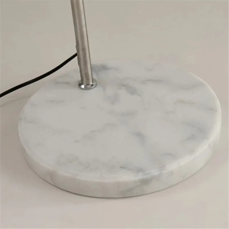 Nordic Orange Arc Floor Lamp with Marble Base - Dimmable LED Stand Lamp
