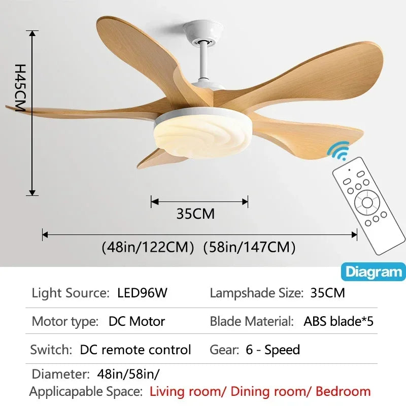 Modern LED Ceiling Fan with Strong Winds and Quiet Mute Operation