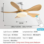 Modern LED Ceiling Fan with Strong Winds and Quiet Mute Operation