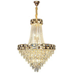 Smart Dimming Crystal Chandelier for Luxury Villa Living Room, High-end Duplex Building Atmosphere