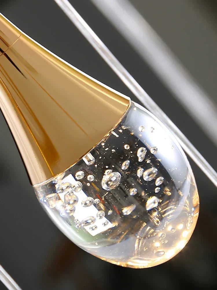 Modern Crystal Chandelier Golden Loft Hanging Light for Stylish Home Décor