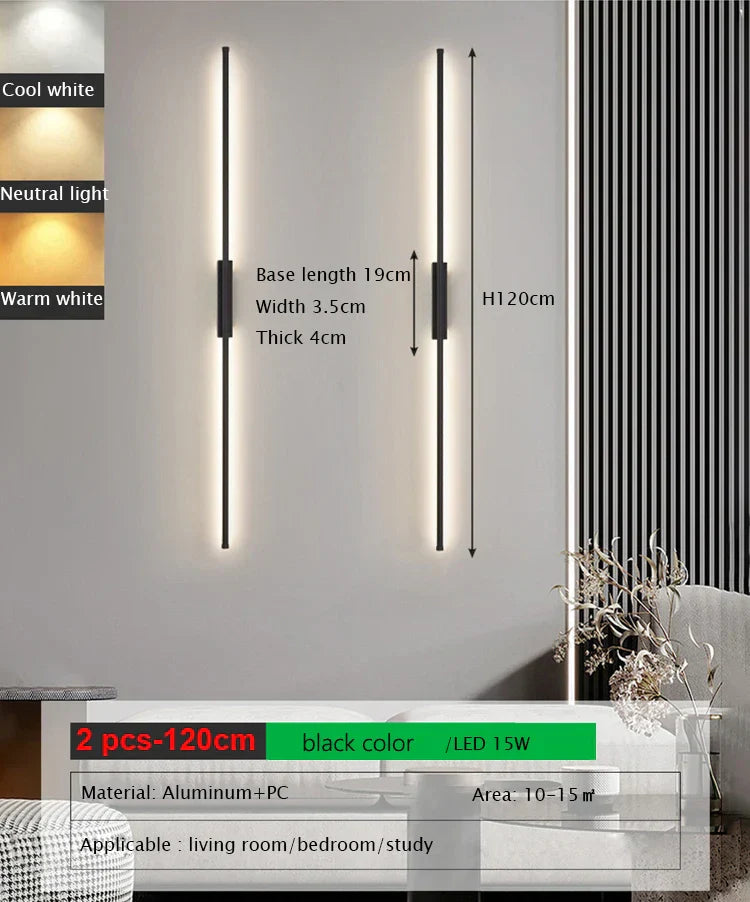 Tube Black Wall Sconces for Bedroom Living Room Corridor Mirror Vanity Lamp