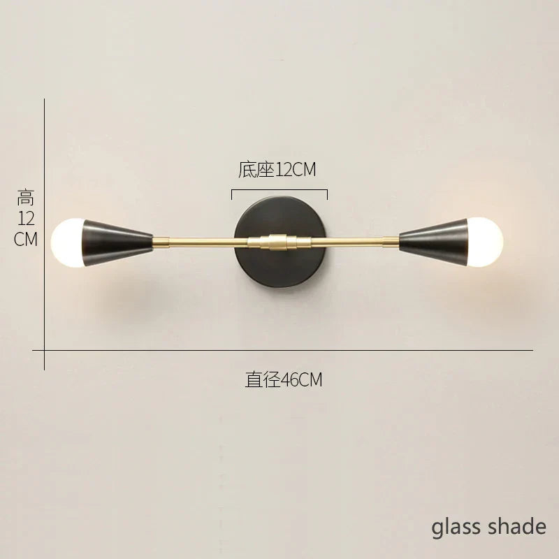 Nordic Gold Copper Wall Sconce for Modern Home Decor - Industrial Luminaire