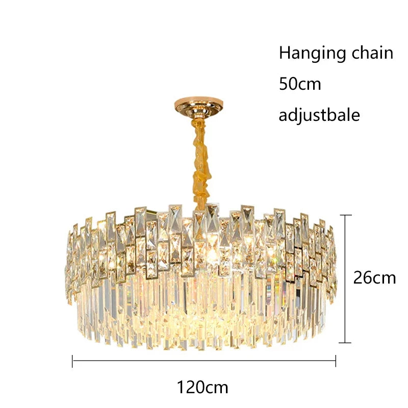 Modern Crystal Chandelier for High-End Living Room Decor Lighting