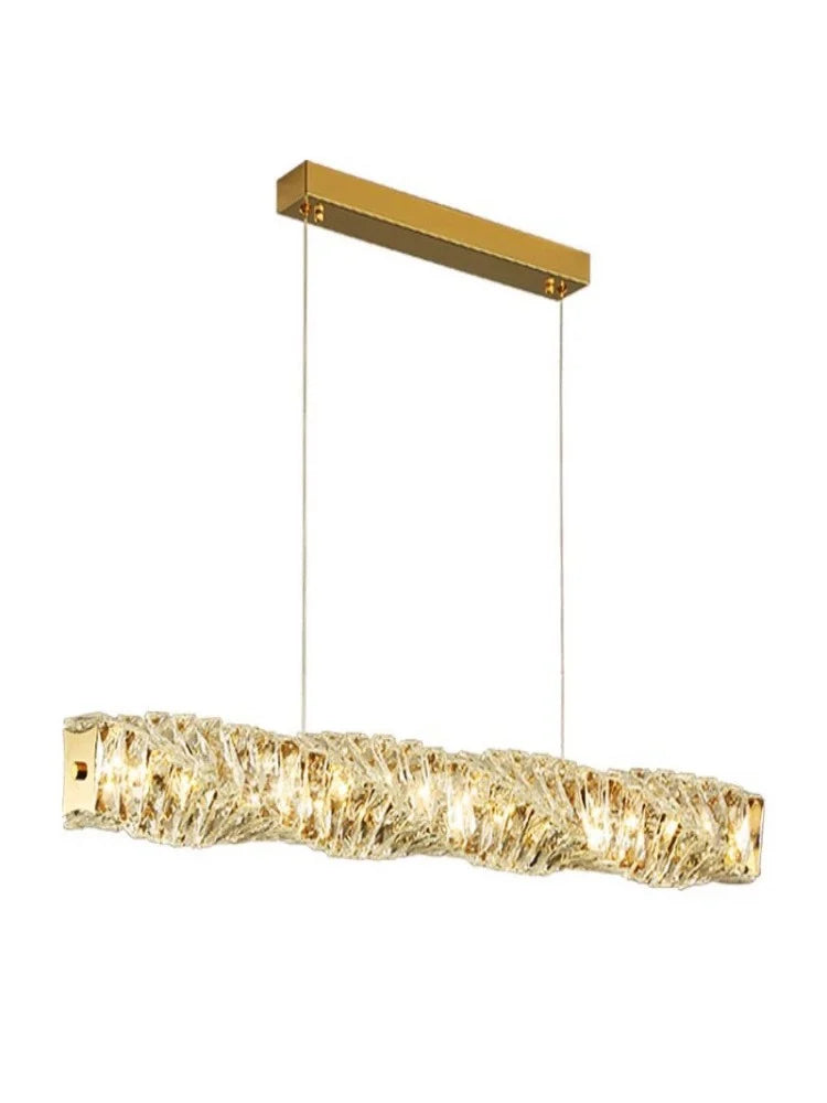 Modern Gold Crystal LED Chandelier for Dining Room & Bar Tables