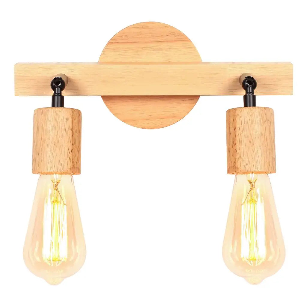 Wood Double Heads Wall Lamps - Modern Nordic Indoor Lighting Sconces