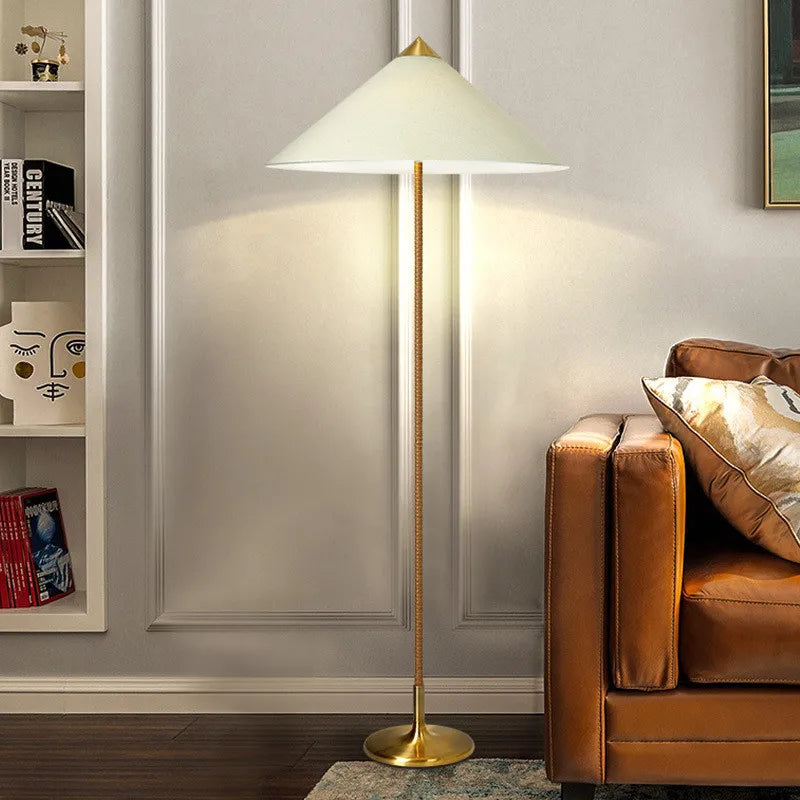 Wabi Sabi Rattan LED Floor Lamp by Tynell: Minimalist Bedroom Standing Light