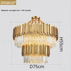 Crystal Ceiling Chandelier: Luxury Round LED Light for Living Room, Artistic Home Decor