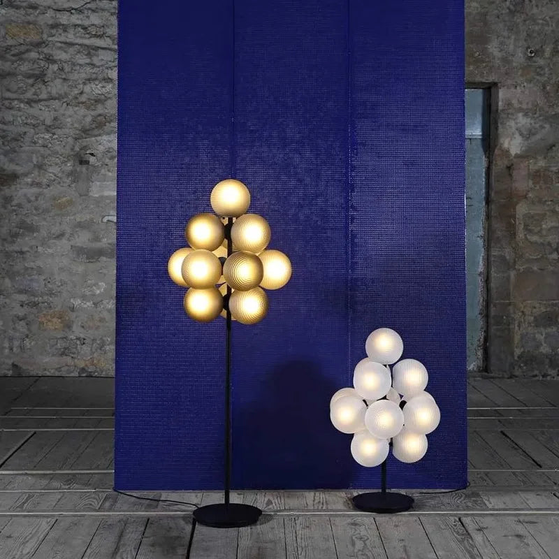 Glass Bubble Floor Lamp: Modern Nordic LED Lighting for Living Room and Bedroom
