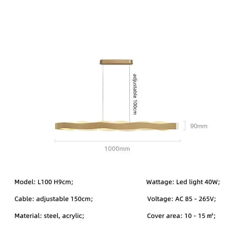 Modern Steel LED Pendant Lights Acrylic Lustre Hanging Lamp for Dining Room