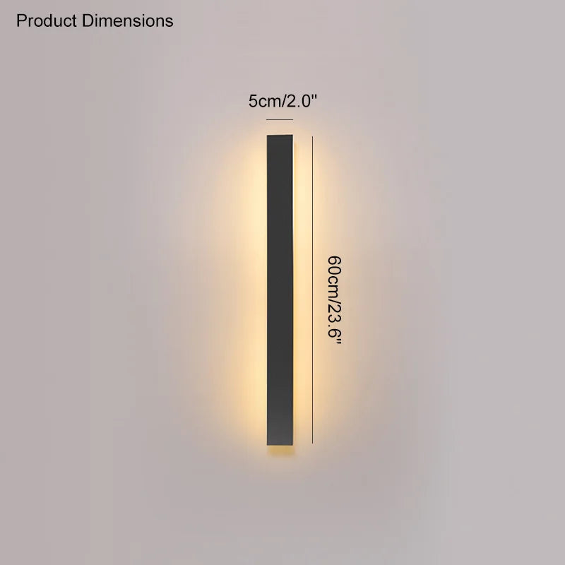 Black Waterproof LED Wall Light | Minimalist Outdoor Garden Balcony Terrace Decor