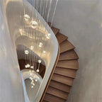 Nordic Revolving Crystal Chandelier for Living Room Dining Room Staircase