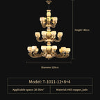 Luxury Copper Marble Chandelier: Brighten Your Home with Elegant Chinese Wind Style