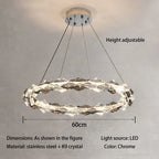 Circle K9 Crystal Pendant Chandelier LED Hall Villa Hanging Light
