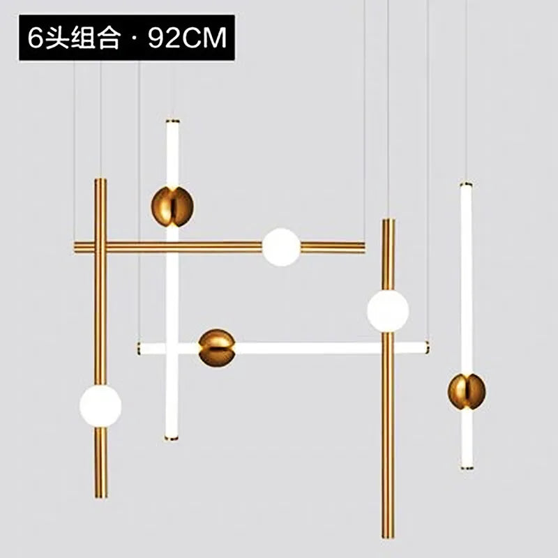Modern Wand LED Pendant Light for Bedside Living Room, Hotel Hall Decor