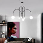 Milky White Glass Ball Ceiling Chandelier for Home Decor