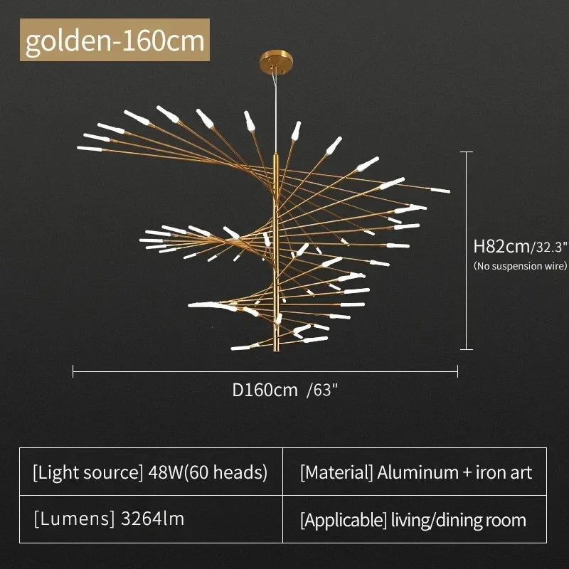 Fireworks LED Chandelier Light for Indoor Living Dining Bedroom Hall Decor