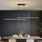 Simple Lines LED Chandelier for Dining Room and Bar Counter