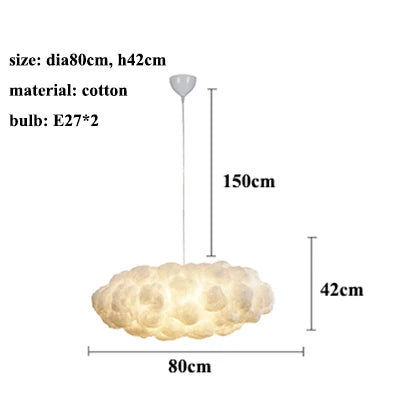 LED Cloud Chandelier: Floating Cotton Cloud Pendant Lamp for Nursery, Living Room, Kids Room