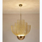 Meshmatics Chandelier: Modern Cage Design LED Dimmable Lighting Fixtures for Dining Room