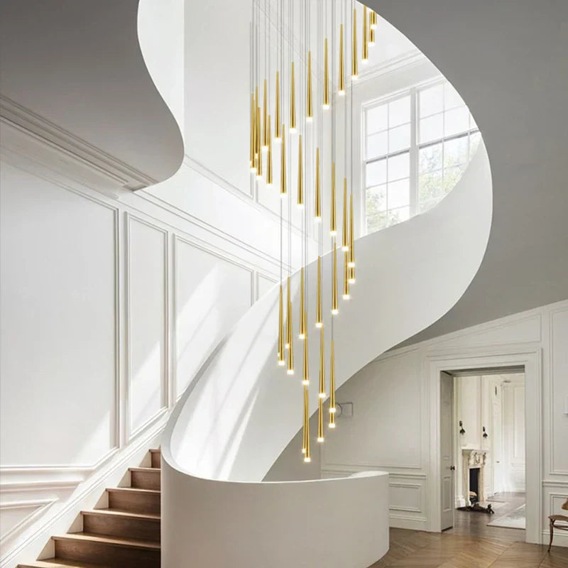 Modern LED Tapered Chandelier for Living Room, Kitchen, and Hall