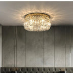 Golden LED Crystal Round Ceiling Lamp