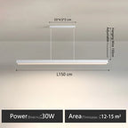 Modern Linear LED Chandelier Pendant Lights for Dining Table Kitchen Bar
