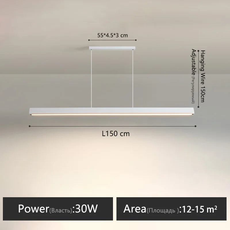 Modern Linear LED Chandelier Pendant Lights for Dining Table Kitchen Bar