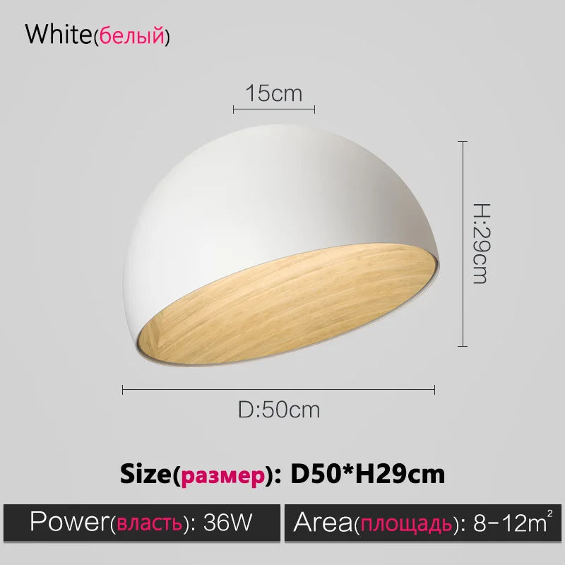 Nordic Wood Grain Ceiling Lamp: Minimalist Designer Art for Living Room & Bedroom