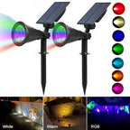 Solar Spotlight 7LED Lamp Adjustable In-Ground Landscape Wall Light