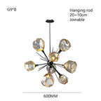 Rock Glass Chandeliers: Modern Indoor Pendant Lamps for Living Room, Bedroom & Restaurant