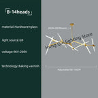 Gold Branch LED Chandelier for Duplex Villa Staircase - Modern Indoor Lighting