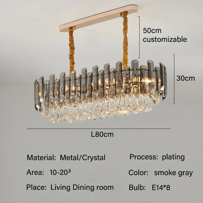 Crystal Pendant Chandelier: Elegant LED Lighting for Home Decor