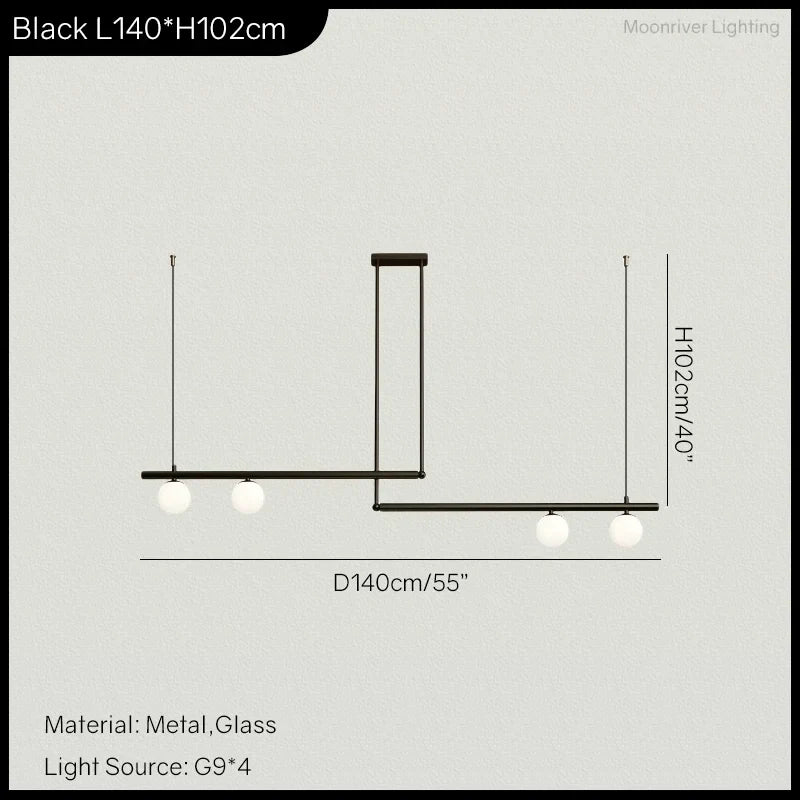 Linear Minimalist Chandelier Pendant Light for Living Room, Dining Table Ceiling Decor