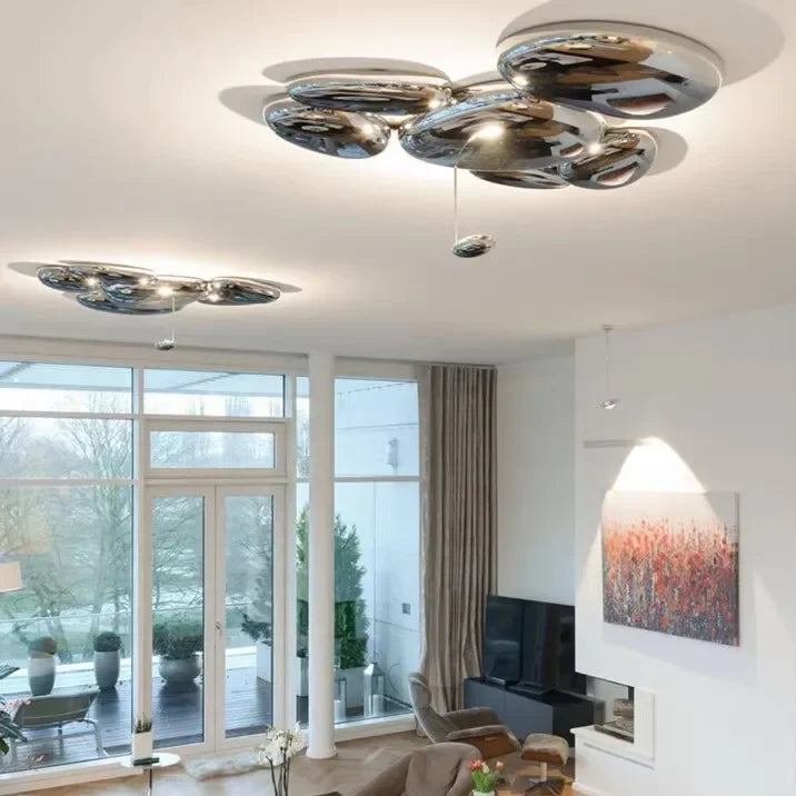 Chrome LED Ceiling Lamp for Home Decoration, Living Room, Dining Room, Bedroom, Cafe