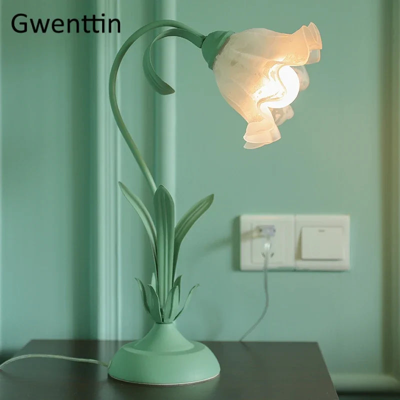 Pink Flower LED Table Lamp - Modern Princess Girl Bedroom Decor