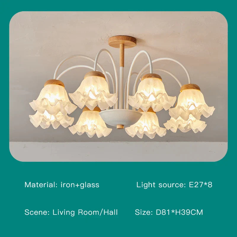 Modern Green White Branch Ceiling Chandelier for Living Room Bedroom Dining Loft