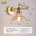 Retro Rocker Glass Wall Sconce for Living Room Aisle Reading Lights