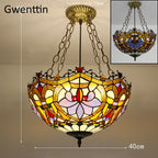 Tiffany Stained Glass Pendant Light Chandelier LED Fixture for Home Deco