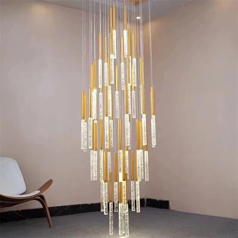 Crystal LED Chandelier for Staircase & Living Room