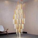 Crystal LED Chandelier for Staircase & Living Room