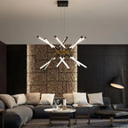 Dimmable LED Ceiling Chandelier, Modern Interior Lighting for Dining Room, Bedroom, Living Room