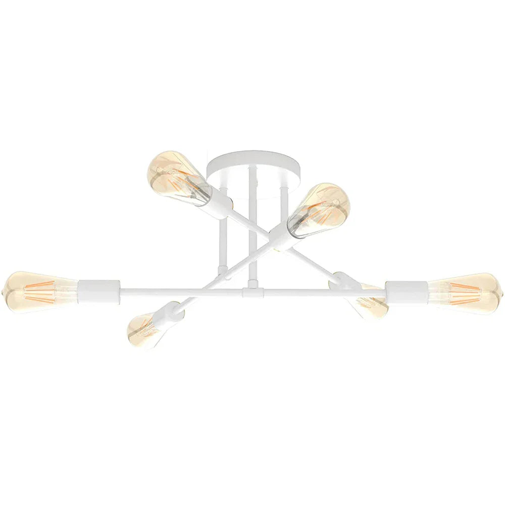 Vintage Wrought Iron Chandelier for Living Room - Industrial Loft Ceiling Lighting